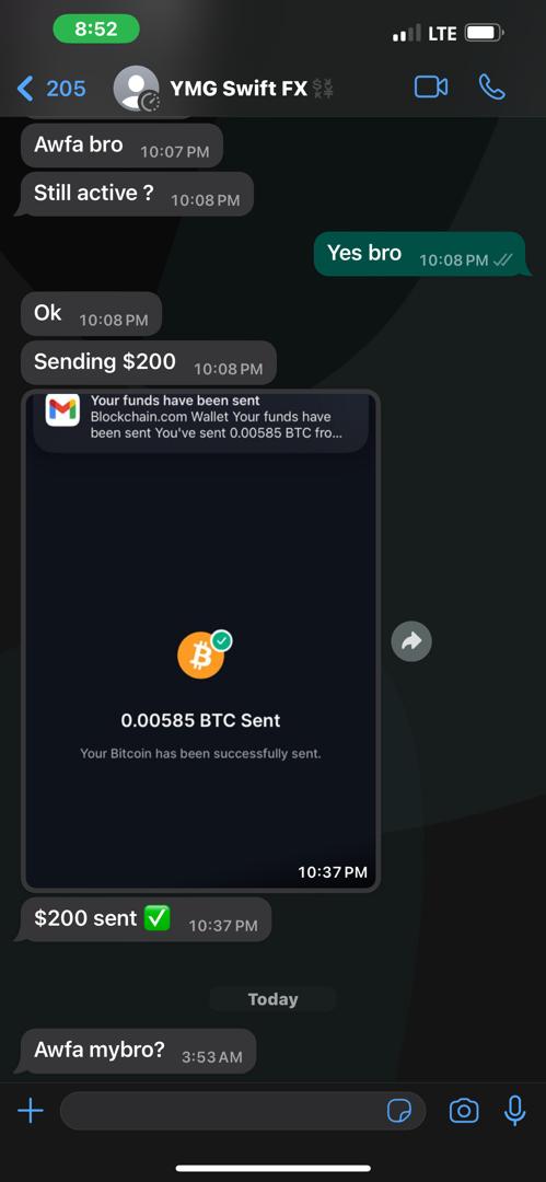 Trade conversation on WhatsApp